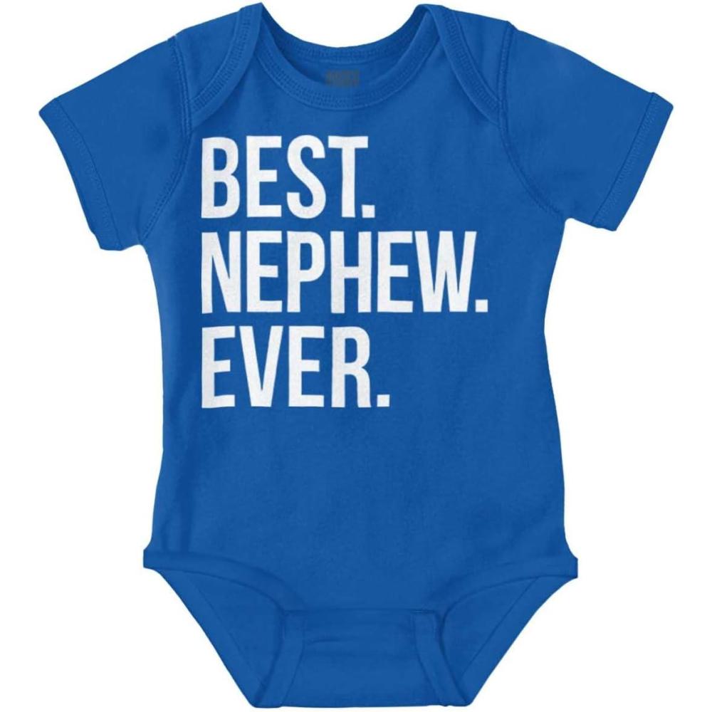 imageBrisco Brands Best Nephew Ever Family Aunt Uncle Baby Bodysuit Jumper BoysRoyal