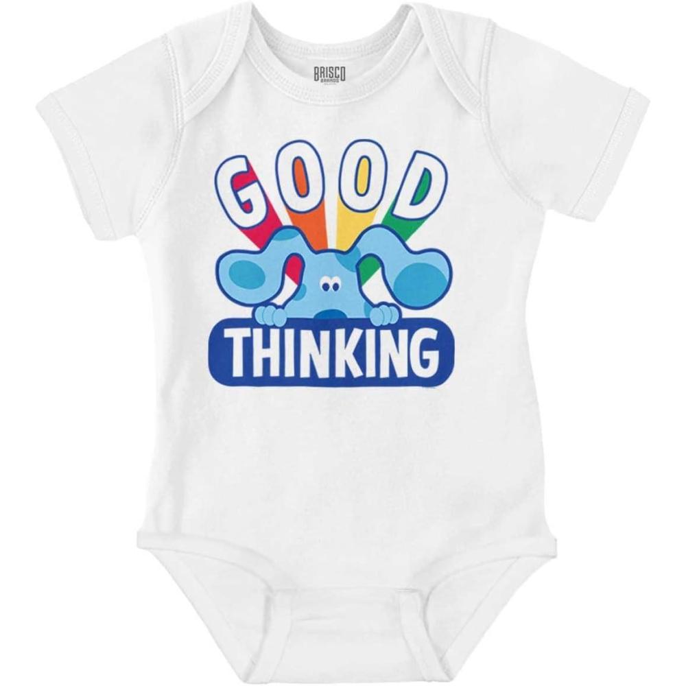 imageBrisco Brands Blues Clues Good Thinking Rainbow Baby Romper Boys or GirlsWhite