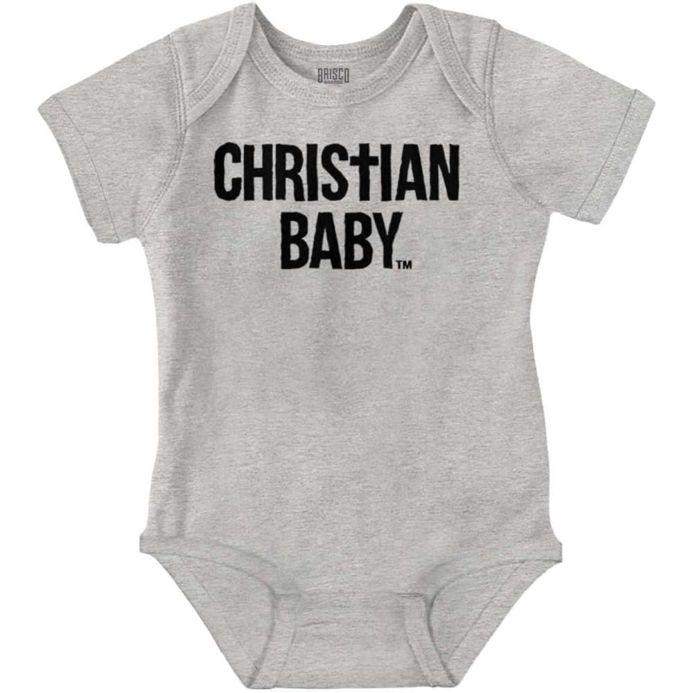 imageBrisco Brands Christian Baby Baptism Christening Baby Romper Boys or GirlsHeather