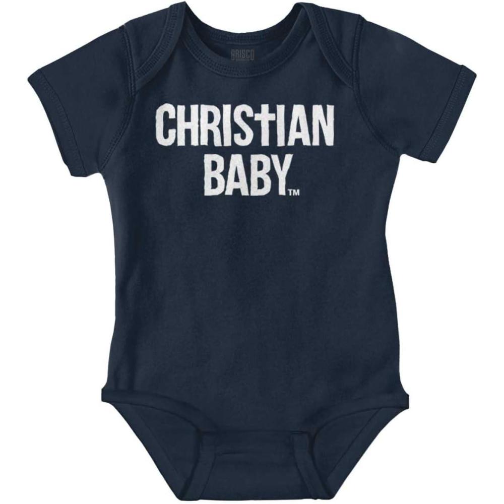 imageBrisco Brands Christian Baby Baptism Christening Baby Romper Boys or GirlsNavy