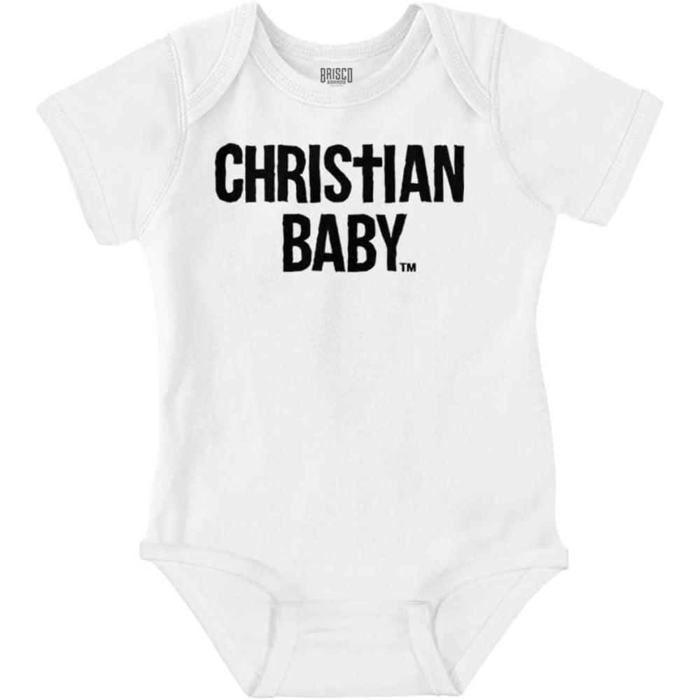 imageBrisco Brands Christian Baby Baptism Christening Baby Romper Boys or GirlsWhite
