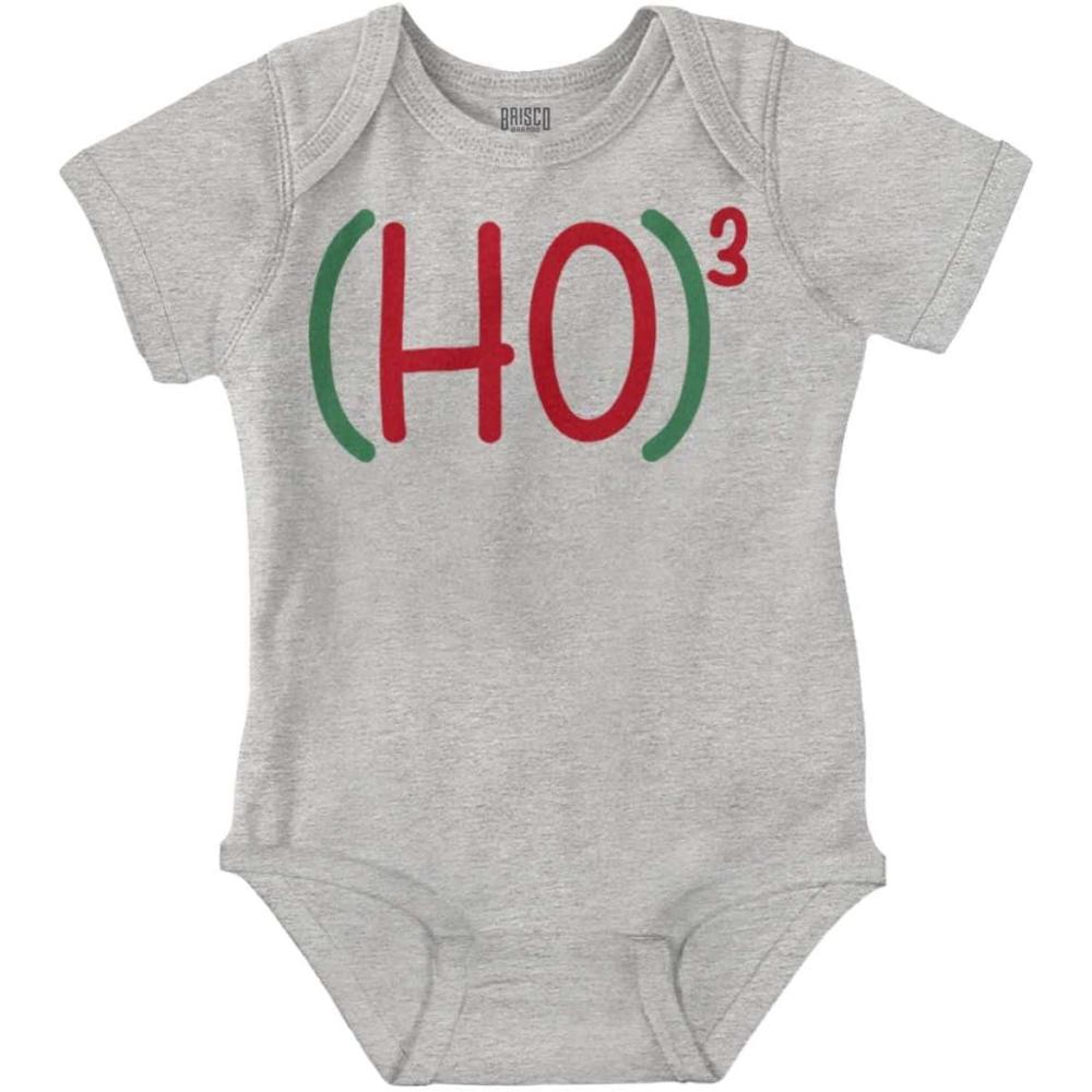 imageBrisco Brands Christmas Hohoho Cubed Mathematical Baby Romper Boys or GirlsHeather