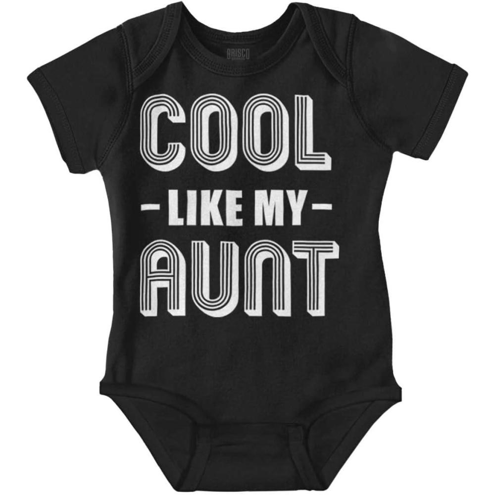 imageBrisco Brands Cool Aunts Funny Cute Nieces Nephews Baby Romper Boys or GirlsBlack