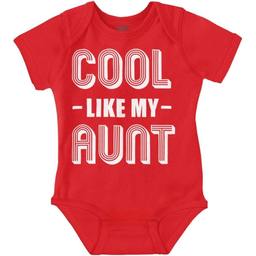 imageBrisco Brands Cool Aunts Funny Cute Nieces Nephews Baby Romper Boys or GirlsRed