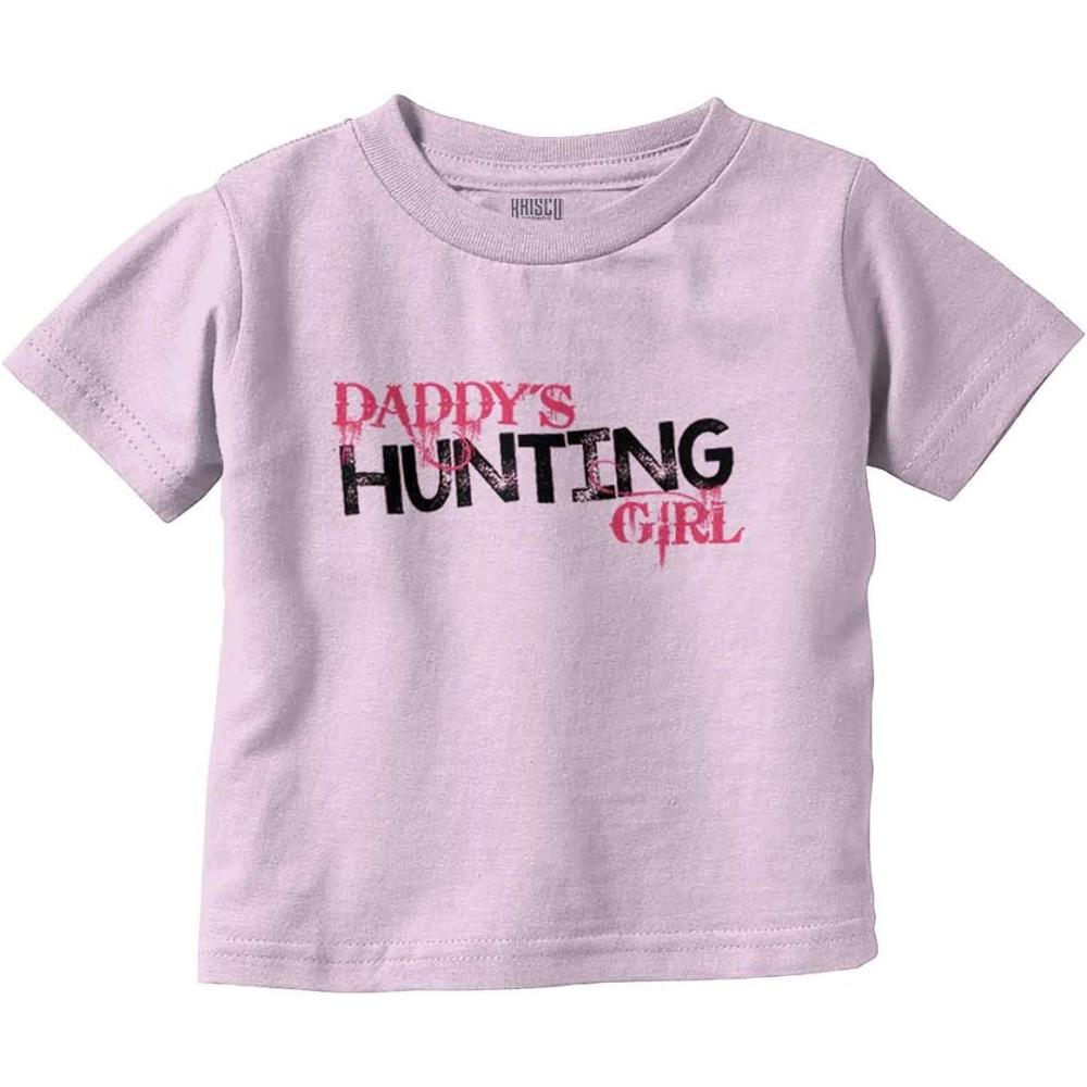 imageBrisco Brands Cute Daddys Hunting Girl Daughter Youth T Shirt Tee GirlsPink