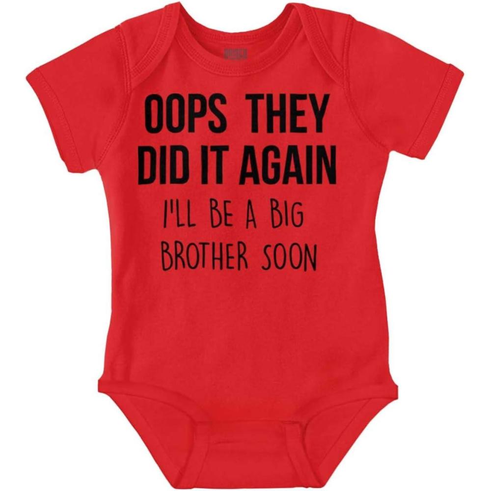 imageBrisco Brands Funny Big Brother Baby Announcement Baby Bodysuit Jumper BoysRed