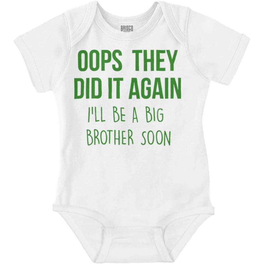 imageBrisco Brands Funny Big Brother Baby Announcement Baby Bodysuit Jumper BoysWhite