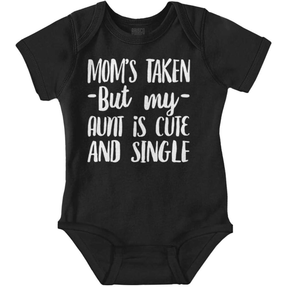 imageBrisco Brands Funny Single Aunts Cute Niece Nephew Baby Romper Boys or GirlsBlack