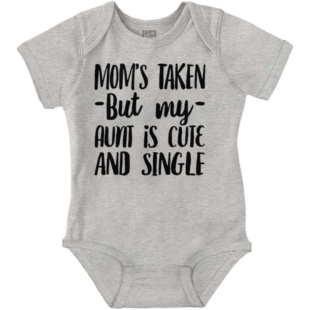 imageBrisco Brands Funny Single Aunts Cute Niece Nephew Baby Romper Boys or GirlsHeather