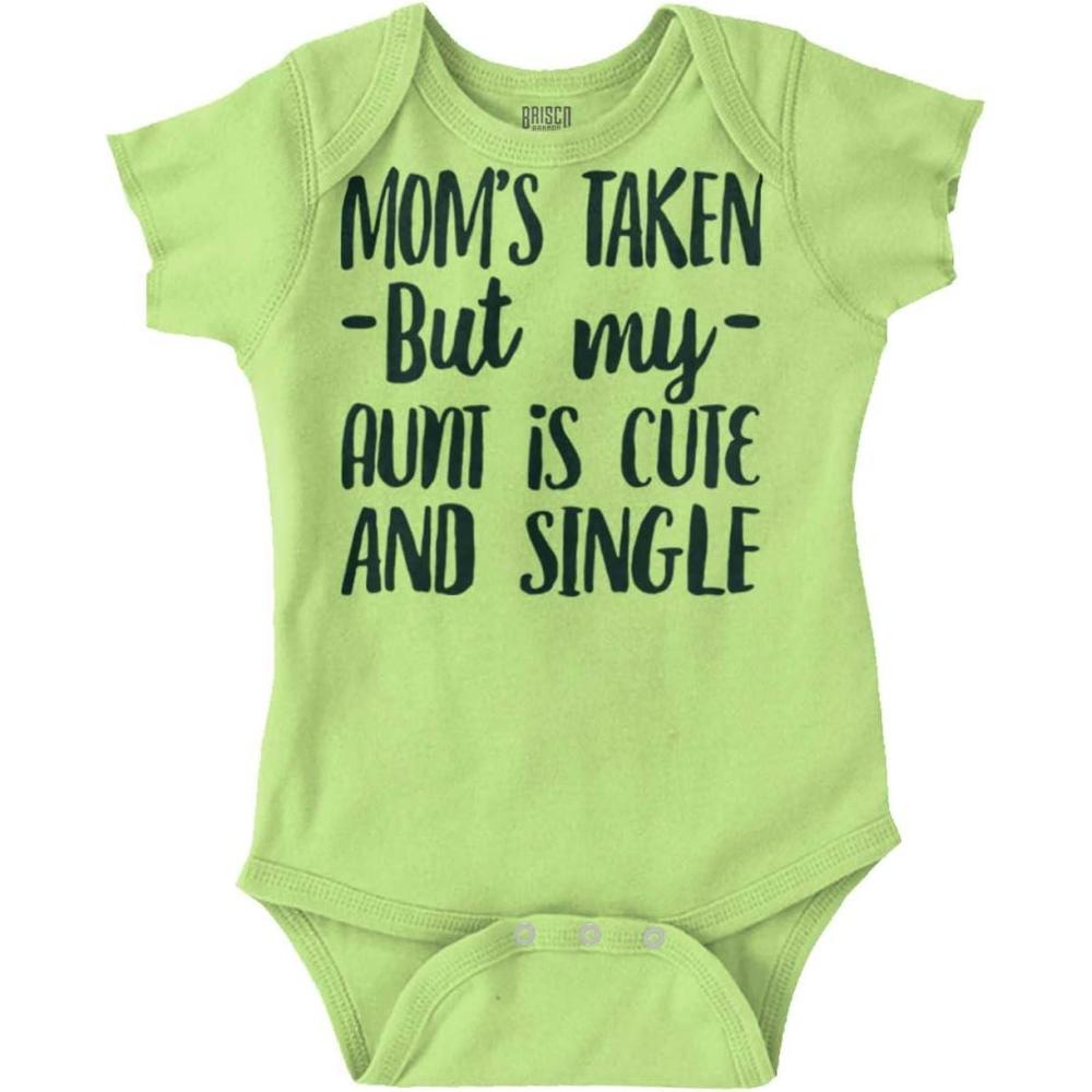 imageBrisco Brands Funny Single Aunts Cute Niece Nephew Baby Romper Boys or GirlsKey Lime