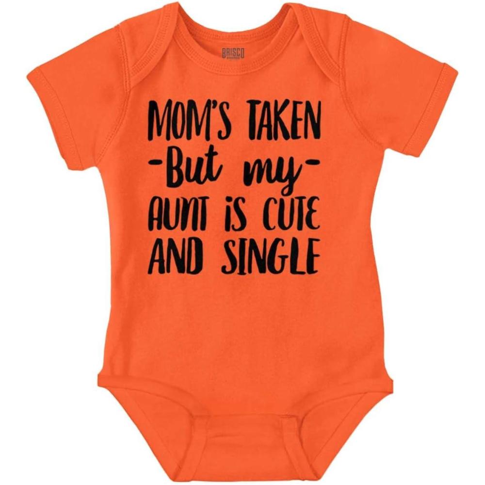 imageBrisco Brands Funny Single Aunts Cute Niece Nephew Baby Romper Boys or GirlsOrange