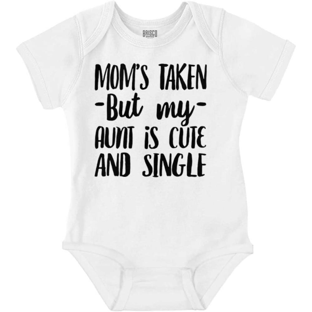 imageBrisco Brands Funny Single Aunts Cute Niece Nephew Baby Romper Boys or GirlsWhite