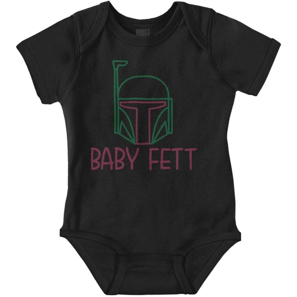 imageBrisco Brands Galactic Bounty Hunter Babies Cute Baby Romper Boys or GirlsBlack