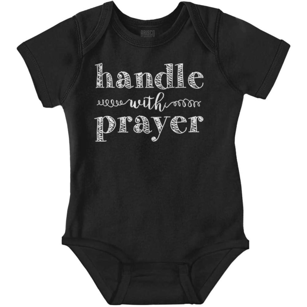 imageBrisco Brands Handle Prayer Religious Christian Baby Bodysuit Jumper GirlsBlack