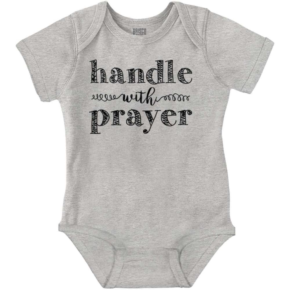 imageBrisco Brands Handle Prayer Religious Christian Baby Bodysuit Jumper GirlsHeather