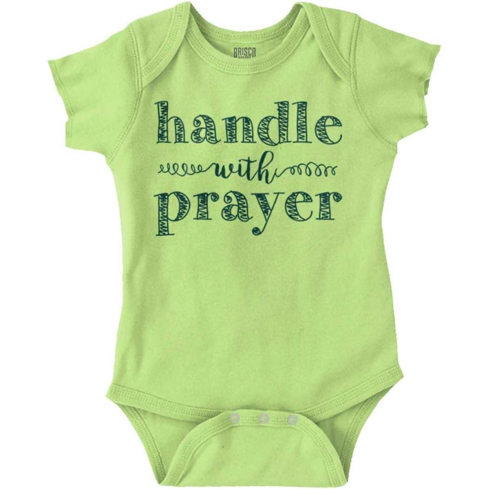 imageBrisco Brands Handle Prayer Religious Christian Baby Bodysuit Jumper GirlsKey Lime