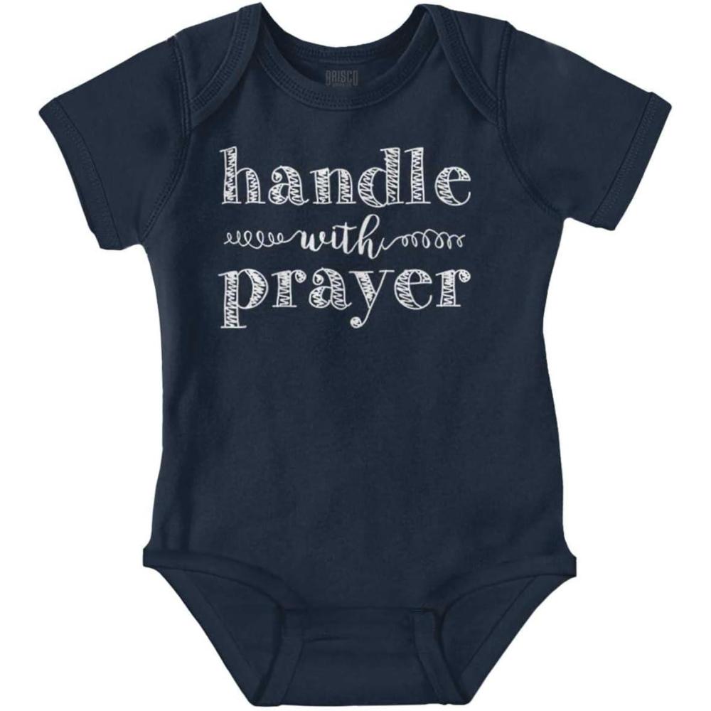 imageBrisco Brands Handle Prayer Religious Christian Baby Bodysuit Jumper GirlsNavy
