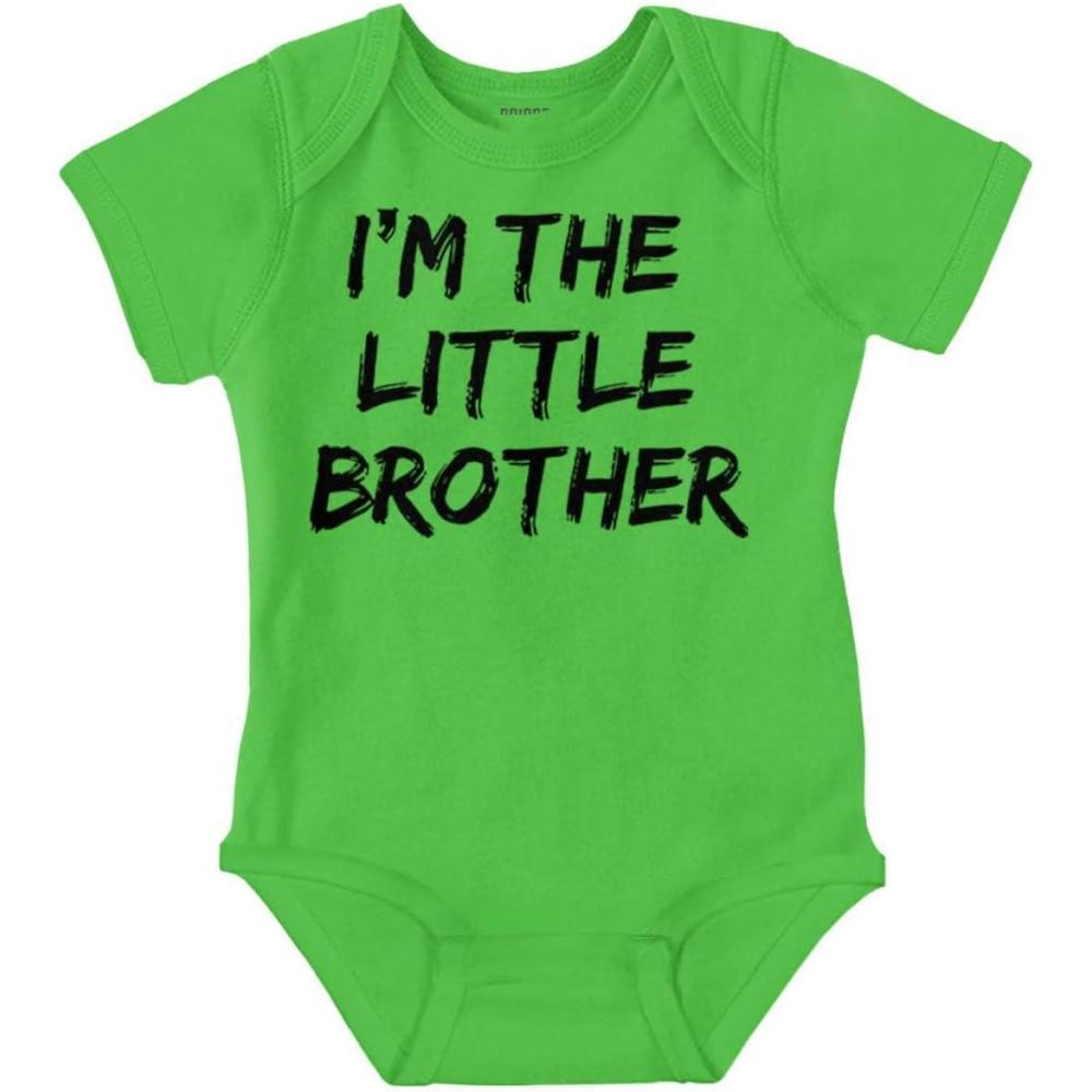 imageBrisco Brands Im the Little Brother Siblings Baby Bodysuit Jumper BoysApple