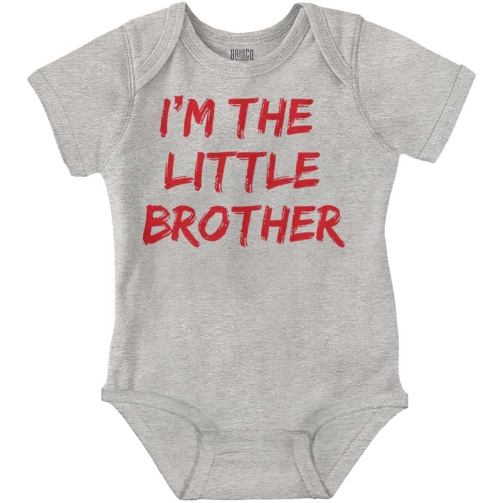 imageBrisco Brands Im the Little Brother Siblings Baby Bodysuit Jumper BoysHeather