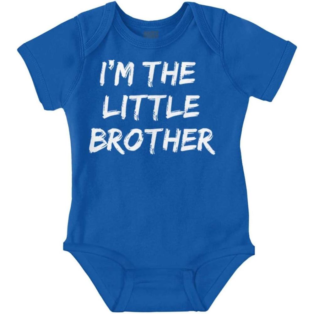 imageBrisco Brands Im the Little Brother Siblings Baby Bodysuit Jumper BoysRoyal