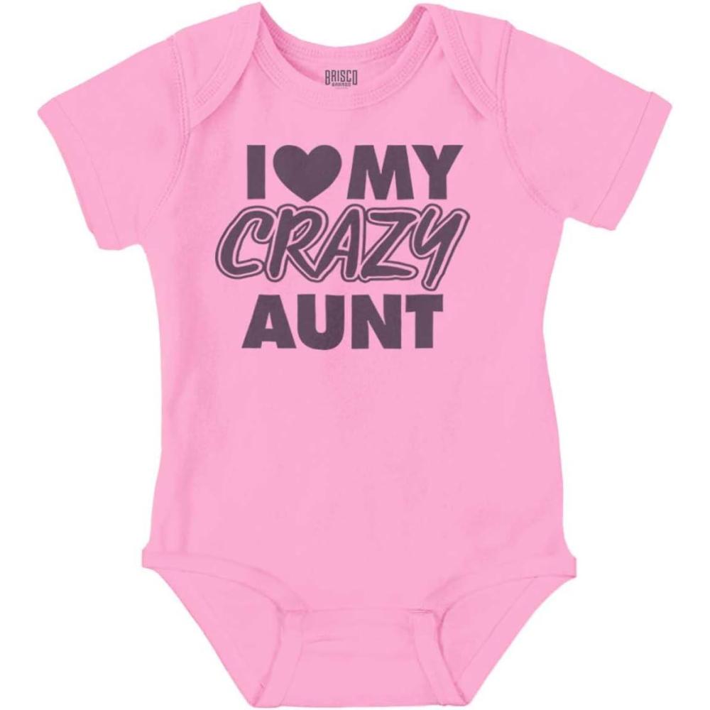 imageBrisco Brands Love My Crazy Aunt Funny Cool Auntie Baby Romper Boys or GirlsPink