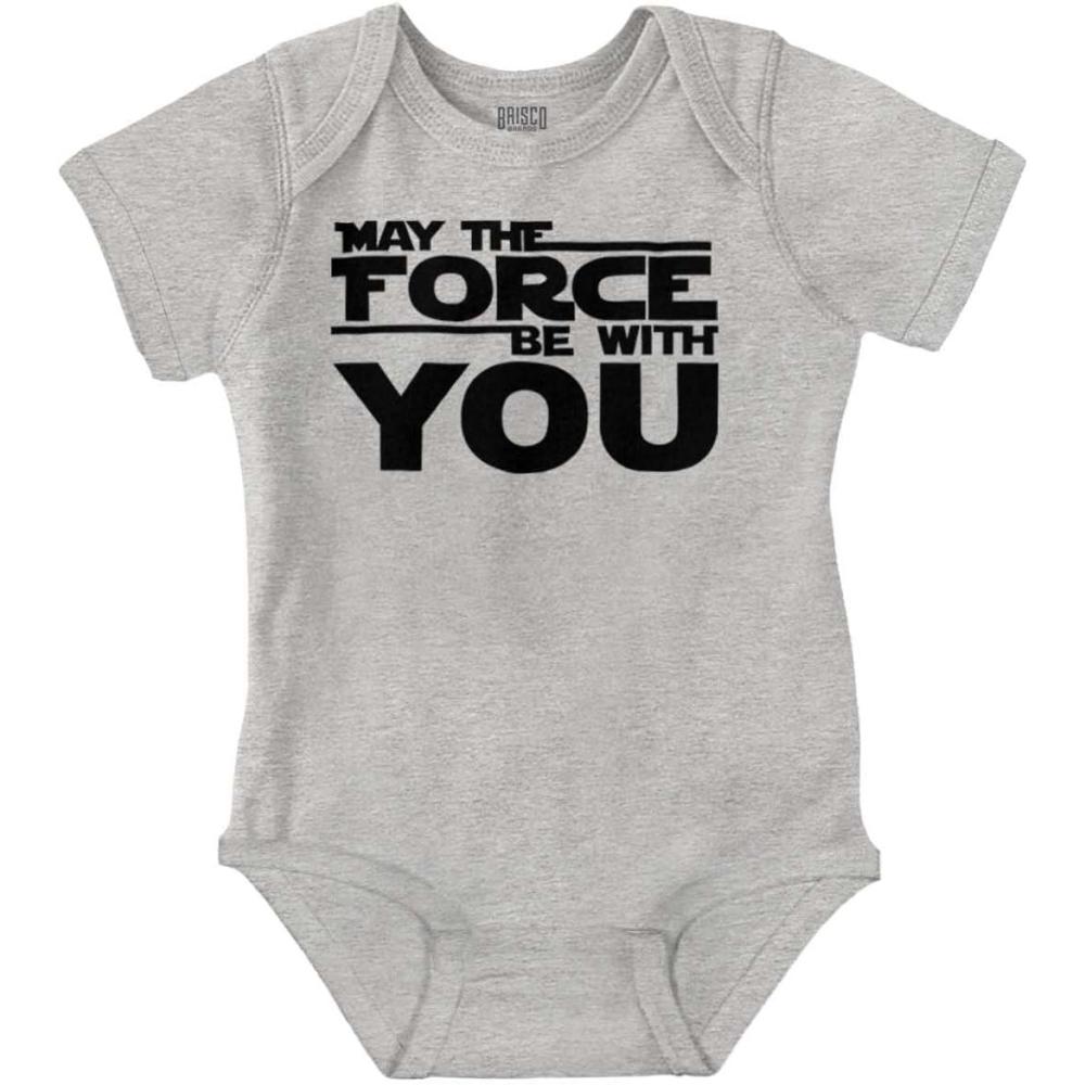 imageBrisco Brands May The Universe Be With You Baby Romper Boys or GirlsHeather