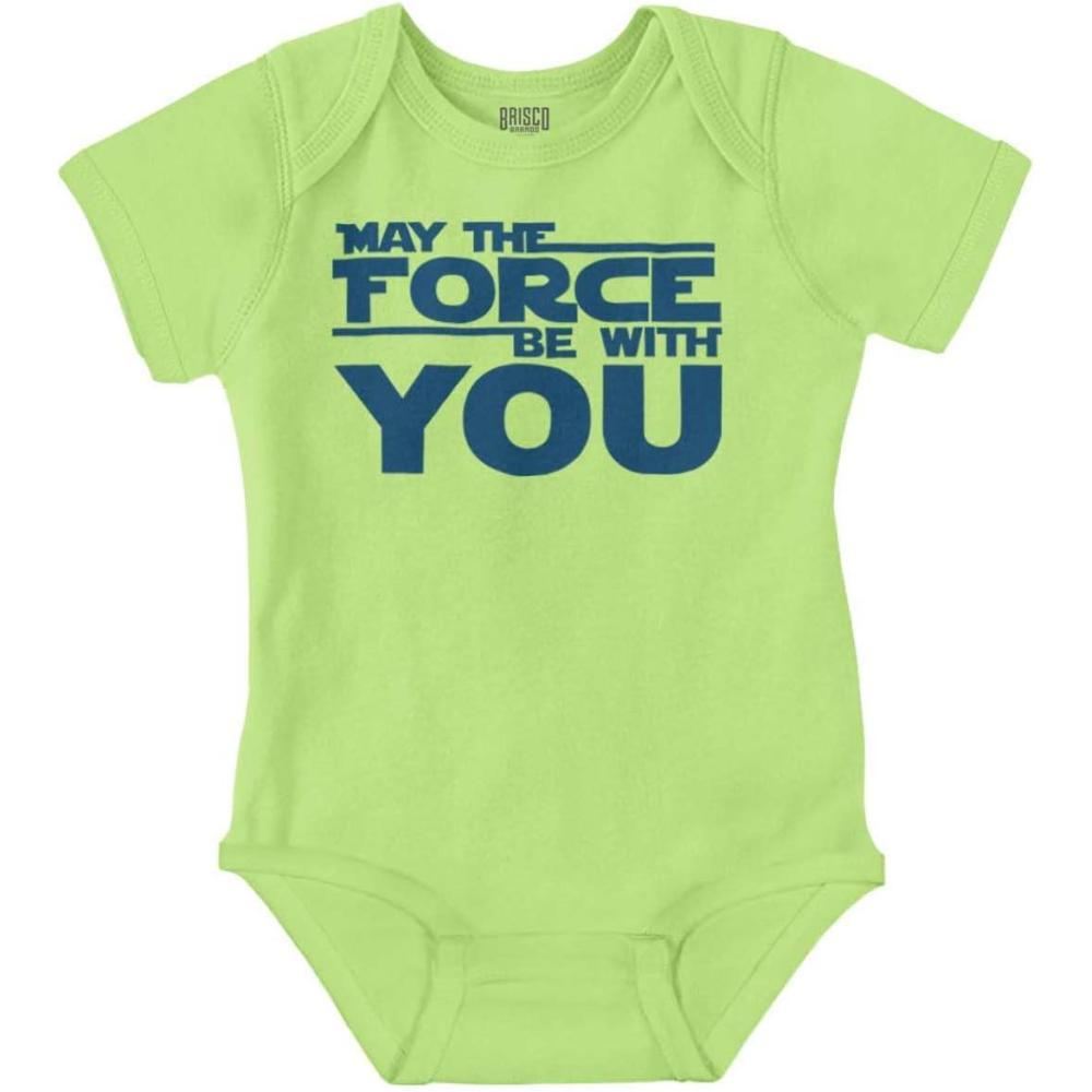 imageBrisco Brands May The Universe Be With You Baby Romper Boys or GirlsKey Lime