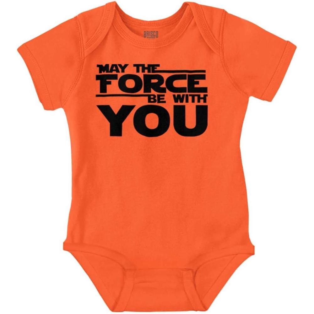 imageBrisco Brands May The Universe Be With You Baby Romper Boys or GirlsOrange