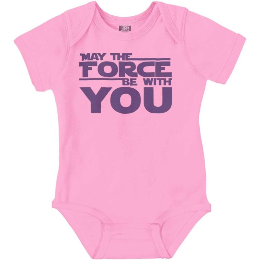 imageBrisco Brands May The Universe Be With You Baby Romper Boys or GirlsPink