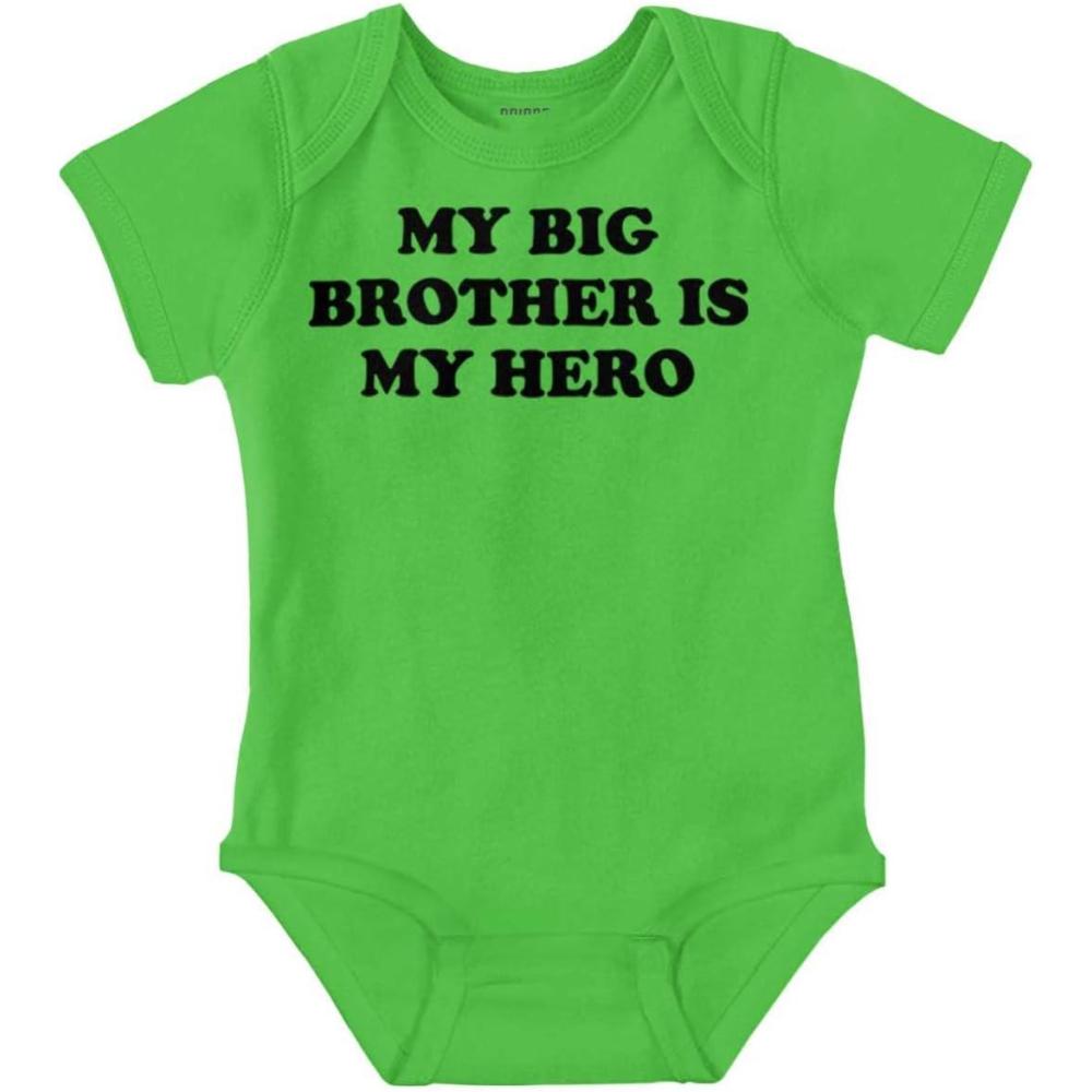 imageBrisco Brands My Big Brother is My Hero Baby Romper Boys or GirlsApple