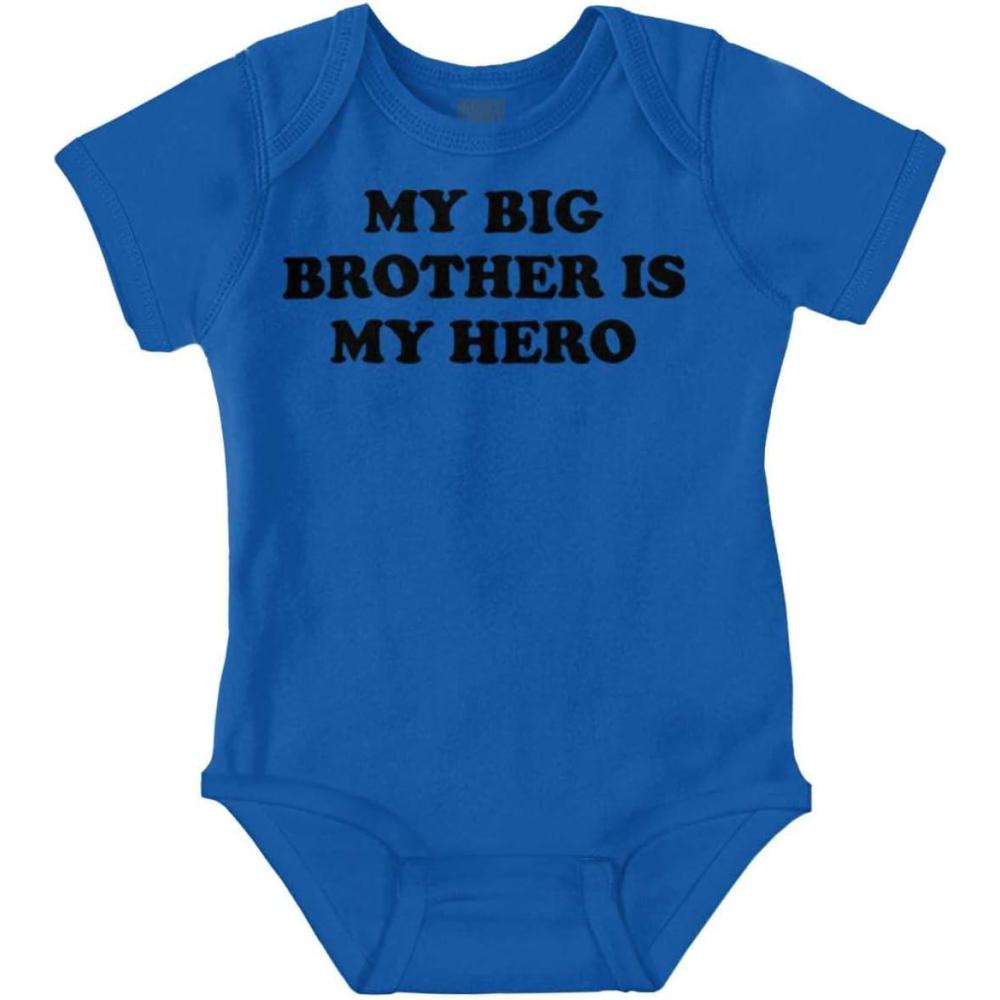 imageBrisco Brands My Big Brother is My Hero Baby Romper Boys or GirlsRoyal