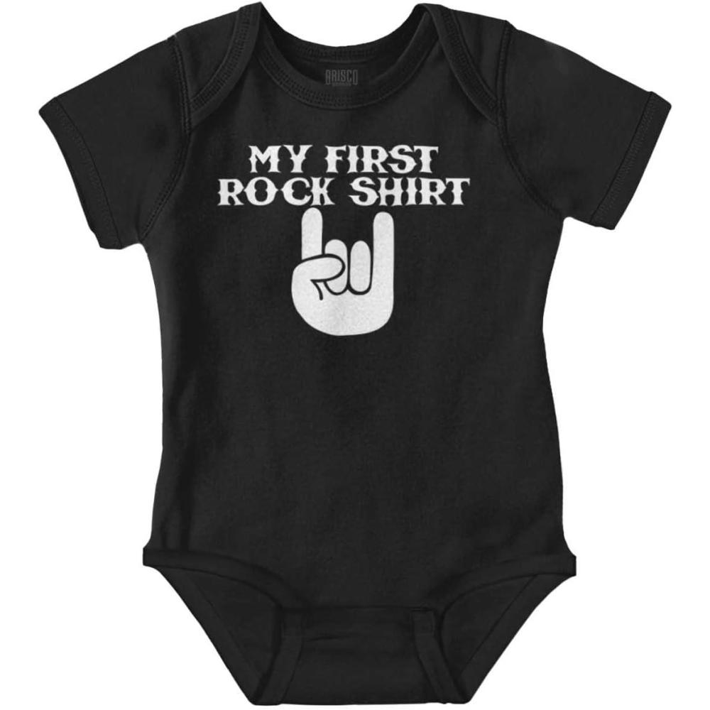 imageBrisco Brands My First Rock Outfit Baby Romper Boys or GirlsBlack