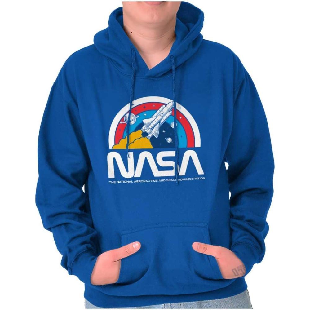 imageBrisco Brands NASA Vintage Retro Space Shuttle Hoodie Sweatshirt Women MenRoyal