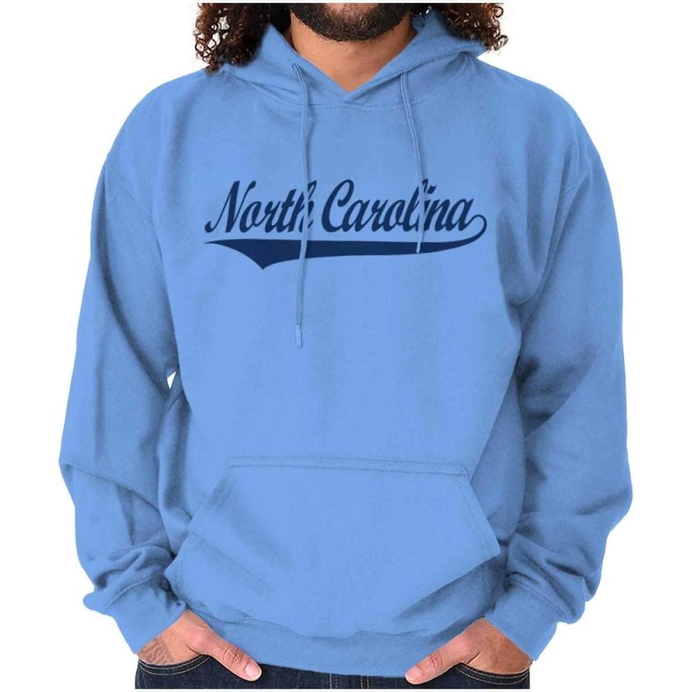 imageBrisco Brands North Carolina NC Athlete Script Font Hoodie Sweatshirt Women MenCarolina Blue