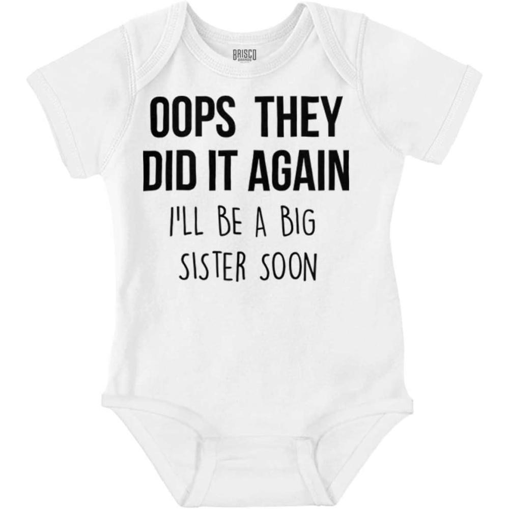 imageBrisco Brands Oops They Did It Again Im A Big Sis Baby Bodysuit Jumper GirlsWhite