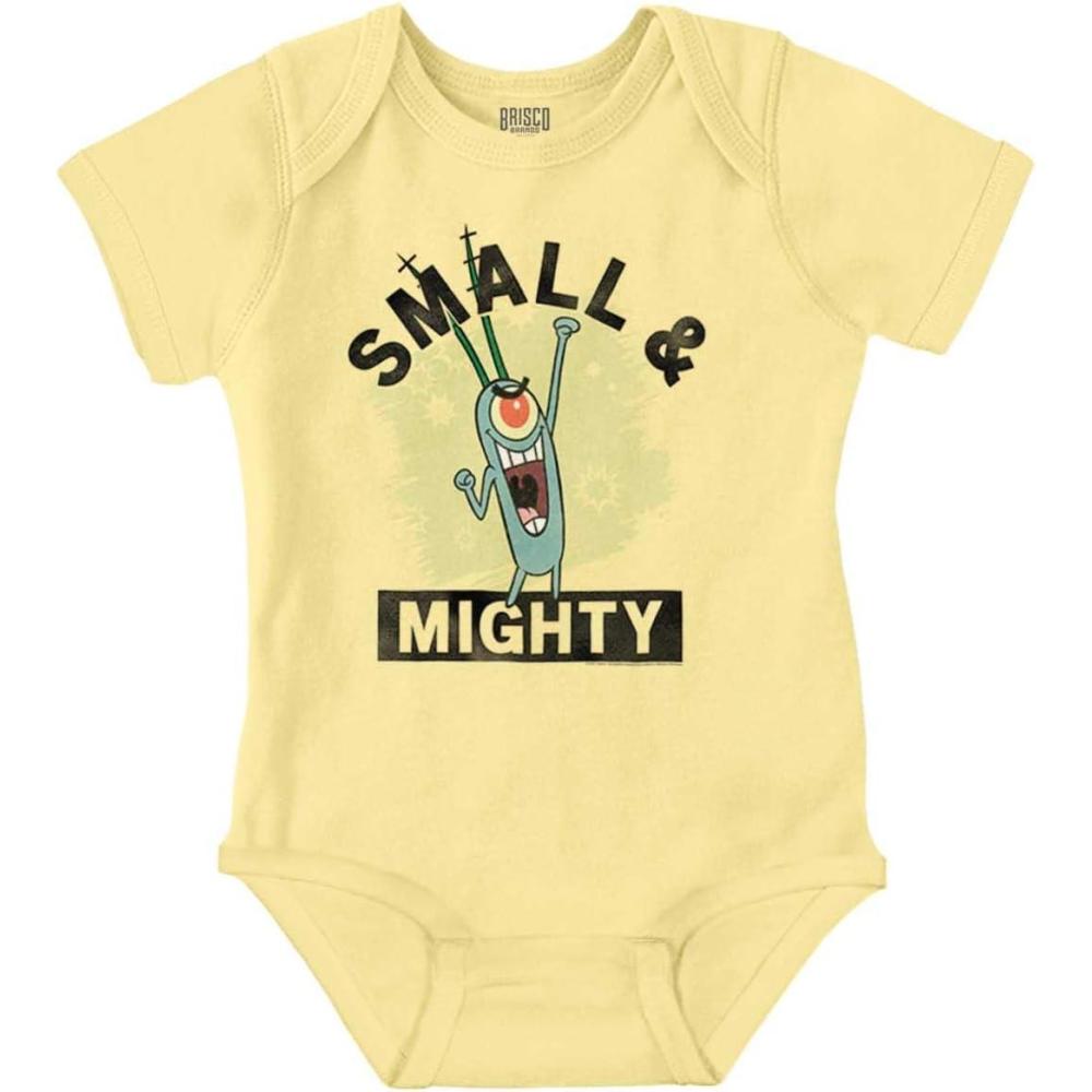 imageBrisco Brands Plankton Cartoon Small and Mighty Baby Romper Boys or GirlsBanana