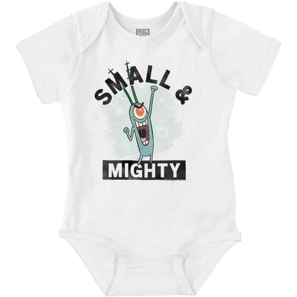imageBrisco Brands Plankton Cartoon Small and Mighty Baby Romper Boys or GirlsWhite
