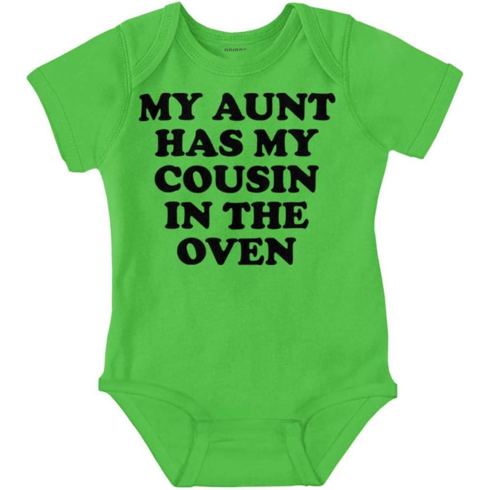 imageBrisco Brands Proud Nephews Nieces Excepting Auntie Baby Romper Boys or GirlsApple