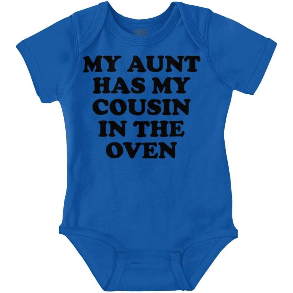 imageBrisco Brands Proud Nephews Nieces Excepting Auntie Baby Romper Boys or GirlsRoyal