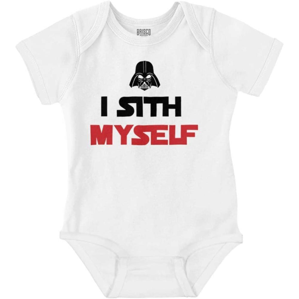 imageBrisco Brands Spaced Myself Dark Galaxy Nerd Baby Romper Boys or GirlsWhite