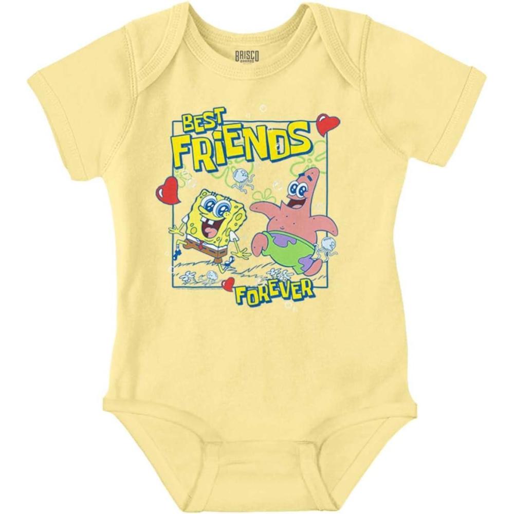 imageBrisco Brands SpongeBob Patrick Best Friend Forever Baby Romper Boys or GirlsBanana