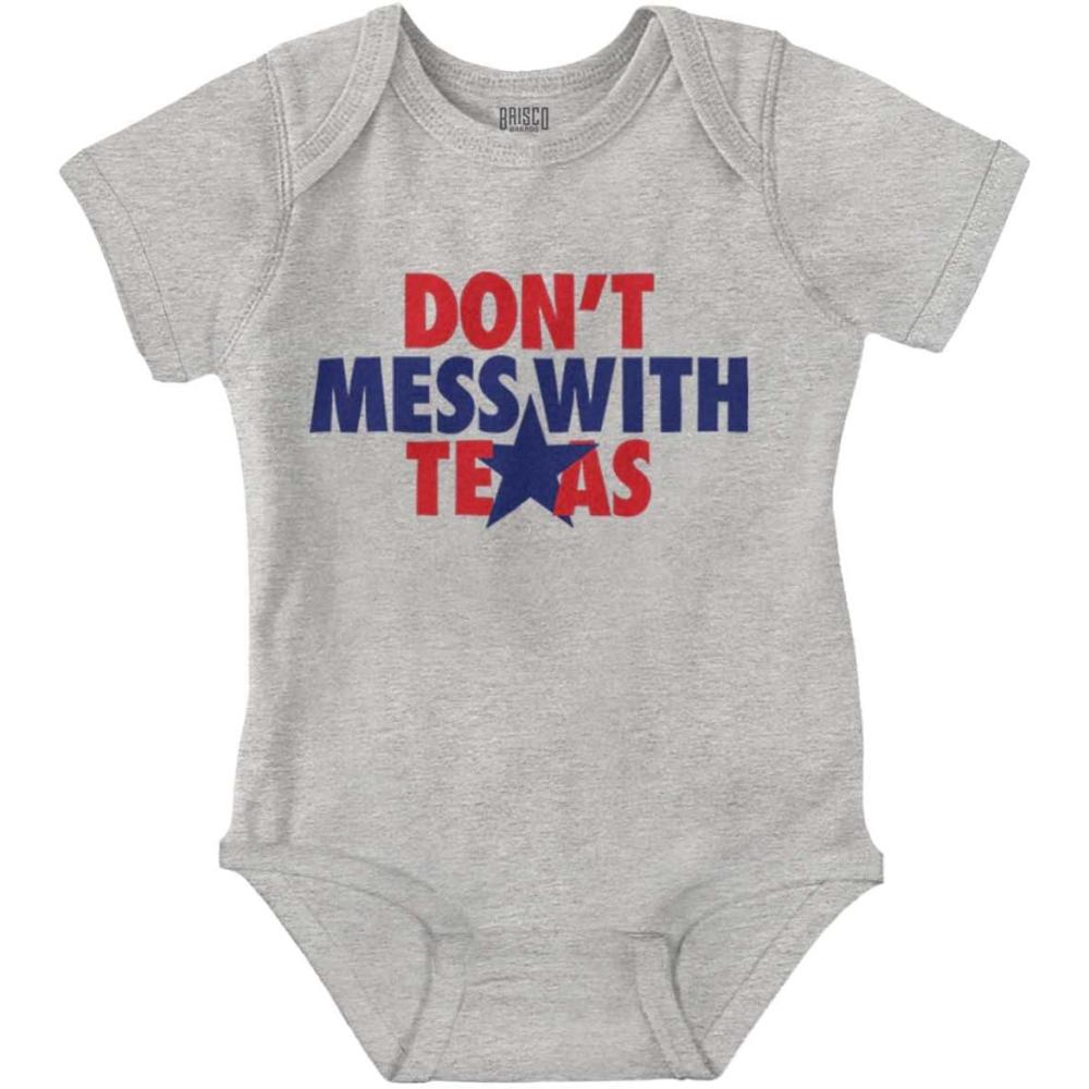 imageBrisco Brands Texas Lone Star State Motto Cool TX Baby Romper Boys or GirlsHeather