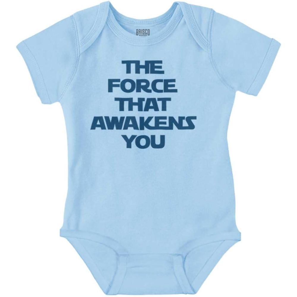 imageBrisco Brands The That Awakens You Dark Galaxy Baby Romper Boys or GirlsLight Blue
