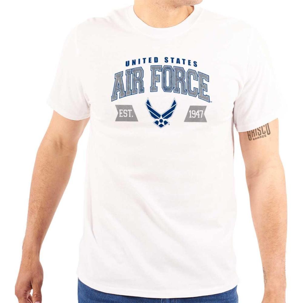 imageBrisco Brands US Air Force Wing Emblem Established Graphic T Shirt Men or WomenWhite