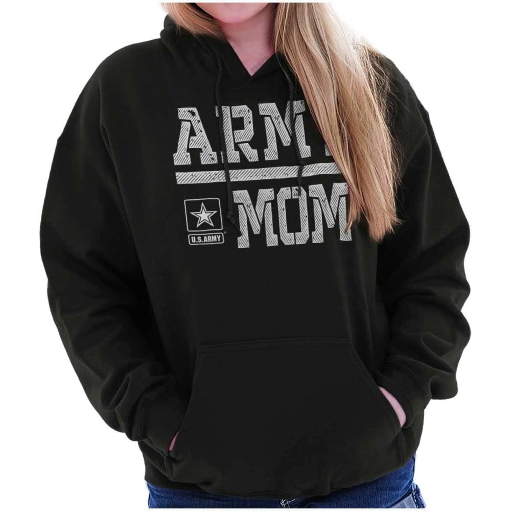 imageBrisco Brands US Army Mom Military Soldier Pride Hoodie Sweatshirt WomenBlack