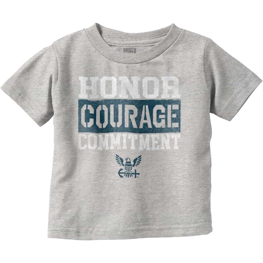 imageBrisco Brands US Navy Honor Courage Commitment Toddler Boy Girl T ShirtHeather