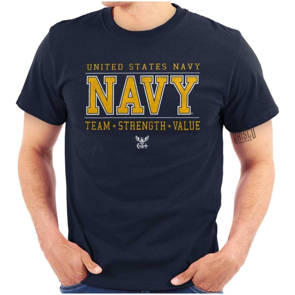 imageBrisco Brands US Navy Logo Team Strength Value Graphic T Shirt Men or WomenNavy