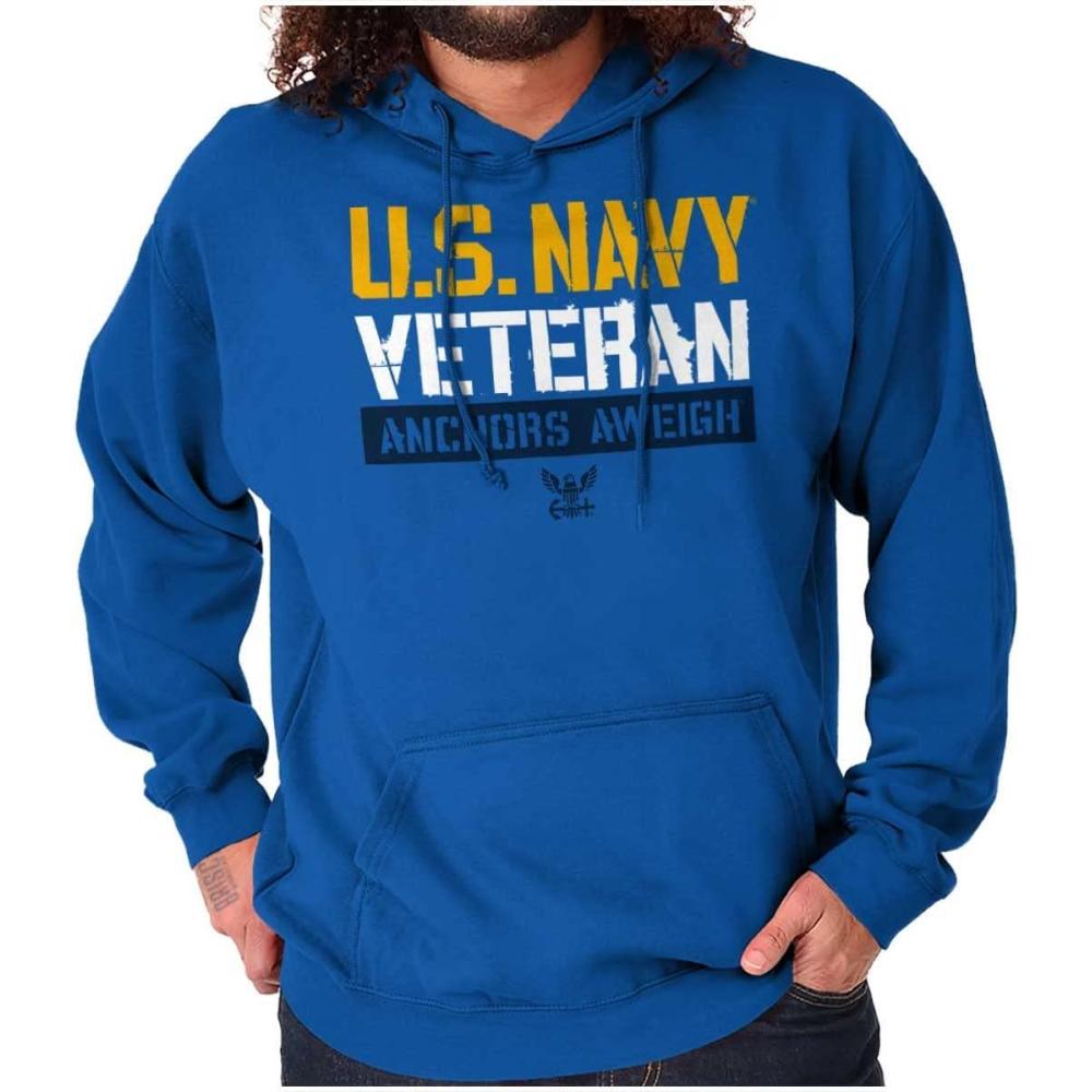 imageBrisco Brands US Navy Veteran Anchors Aweigh Hoodie Sweatshirt Women MenRoyal