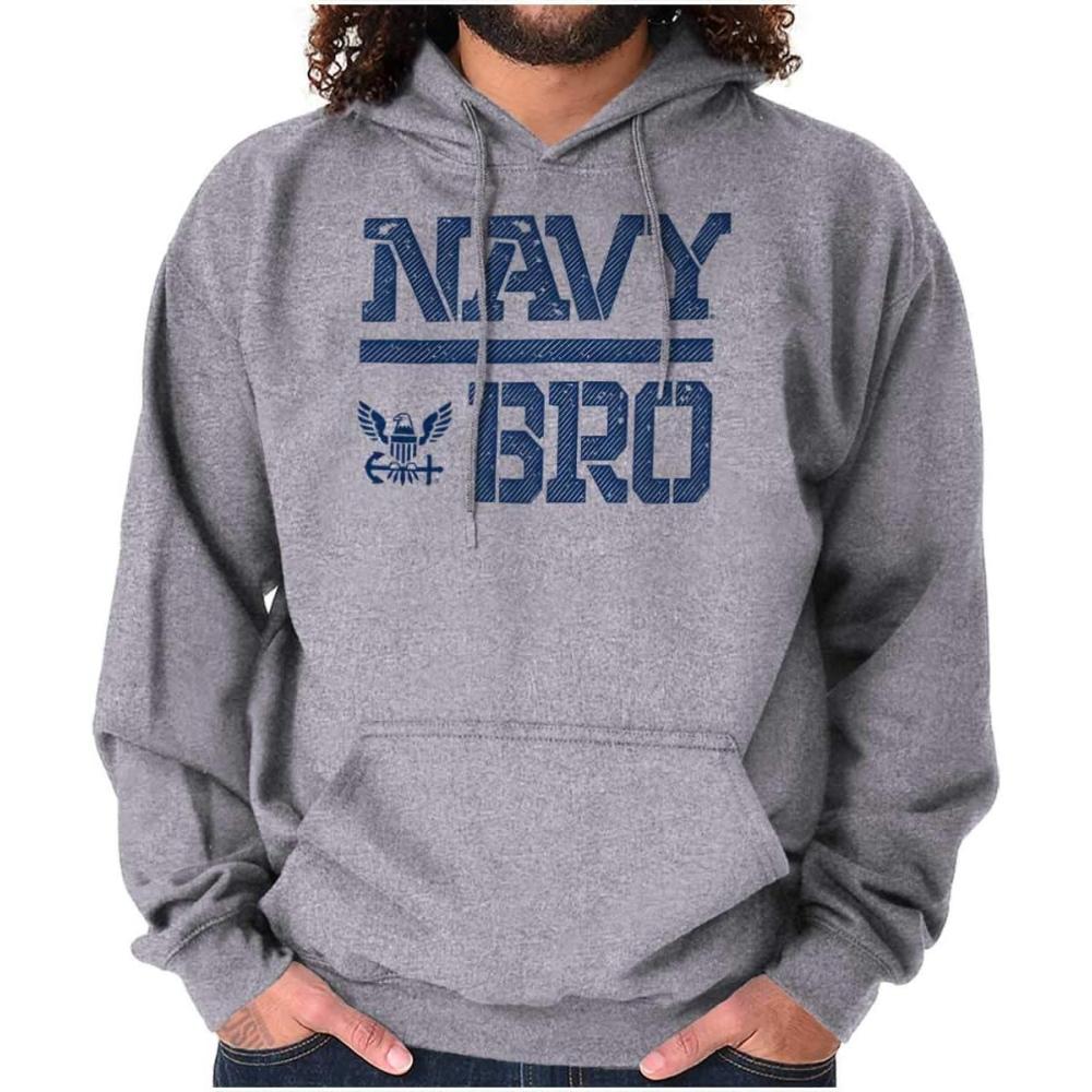 imageBrisco Brands United States Navy Brother Armed Forces Hoodie Hooded Sweatshirt MenSport Grey