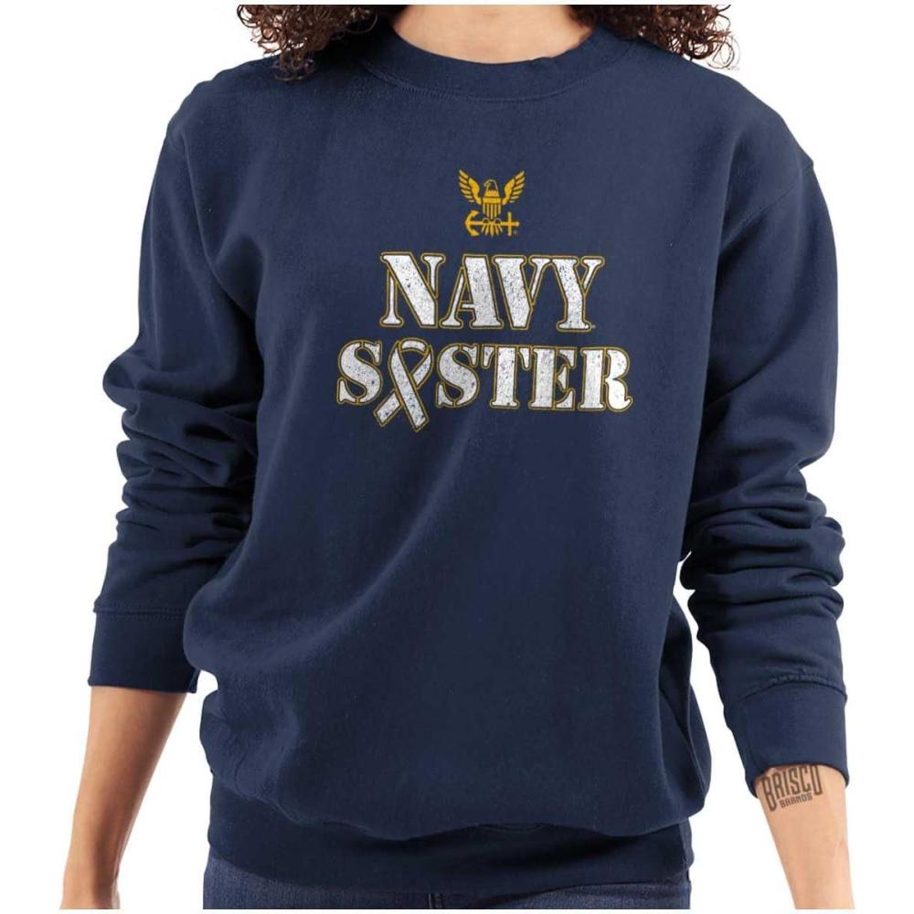 imageBrisco Brands United States Navy Sister Strong Women Crewneck SweatshirtNavy